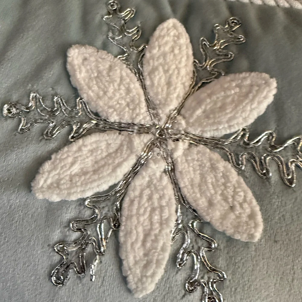 Elegant Snowflake Embroidered Holiday Pillows